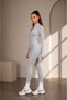 Gray Fleece Fitted Fleece Leggings Jumpsuit - 5