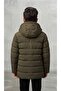 Boy's Water and Windproof Fiber Khaki Hooded Jacket - 5