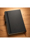 Black Hard Cover Notepad 20X13 cm 81 Sheets Lined Notebook with Elastic Pen Holder - 3