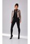 Black Fleece Fitted Jumpsuit with Gold Zipper - 3