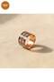 Copper Purple Gray Geometric Pattern Wide Form Adjustable Ring