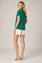 Green Women's Short Sleeve Buttoned Comfortable Cut Stylish Shirt - - 4