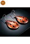 Copper Orange Minimal Floral Pattern Dangle Earrings |   100% Handmade Copper 710
