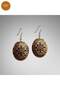 100% Handmade Copper |   Copper Black Beige Leopard Patterned Dangle Earrings |   100% Handmade Copper