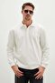 Half Button Polo Collar Pique Sweatshirt