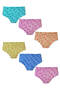 6-Pack Seher Girls' Cotton Printed Slip Panties - 2