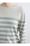 Rmz Gi̇yi̇m Farkiyla Zero Roba Collar Striped Women's Knitwear Sweater - 4