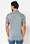 Men Stretch Microdot Print Short Sleeve Polo Shirts, Grey - 2