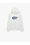 Regular Fit Long Sleeve Kangaroo Fleece-Lined Pocket Hooded Printed Sweatshirt - 5