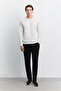 Men's Ecru Crew Neck Easy-Iron Regular Fit Sweatshirt B001035 - 6