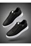 Men's Rubber Laced Water Resistant Non-Yellowing Sole Sneaker Shoes-Black White - 3