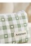Green Heart Gingham Patterned Zippered Pen Holder Glasses Case - 8