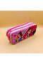 Double Compartment Music-Themed Pencil Case with Girl Figure – Pink Pen Holder - 2