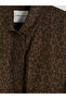 Brown Shirt Collar Leopard Patterned Women's Jean Jacket - 7