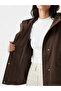 Brown Hooded Oversized Women's Raincoat - 4