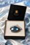 Handmade Glass Evil Eye Beaded Necklace and Blue Eye Brooch with Eyelashes Gift Set - 3