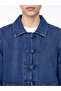 Lcw Modest Indigo Shirt Collar Women's Jean Jacket - 3
