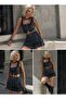 Signature Anthracite Graffiti - Skirt with Chain Belt Detail - 2