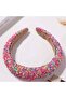 Colorful Candy Bead Detailed Crown – Thick Padded Women's Hair Accessory - 4