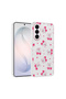 Galaxy S26 Case Flower and Bow Pattern Camera Raised Premium