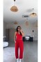 Red Slim Modal Athlete Shalwar Set - 3