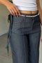 Chain Tensel Wide-Leg Jean- Dark Blue - 3