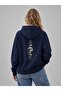 Moon Back Printed Oversized Men's Hooded Sweatshirt