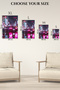 Purple Sports Car Neon City Metal Wall Art - 6