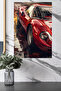 Red Classic Racing Car Close Up Metal Wall Art - 4
