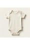 100% Cotton Baby Short Sleeve White Snap-On Bodysuit
