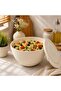 Premium 2.7L BPA-Free Food Storage Bowl with Lid | White Kitchen Mixing & Serving Container - 3