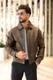 Boxy Fit Faux Men's Leather Jacket Coat - 2