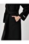 Belted Double-Breasted Cashmere Coat Black - 4
