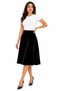 Velvet Midi Length Black High Waist Elastic Waist A-Line Half Flared Velvet Skirt Product Length 70 cm - 3