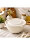 Premium 2.7L BPA-Free Food Storage Bowl with Lid | White Kitchen Mixing & Serving Container - 2