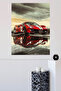 Red Supercar Storm Landscape Metal Wall Art - 4