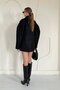 Black oversize two button cashmere coat - 4