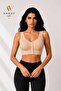 Women's Front Buttoned Underwire-Free Gathering Padded Bustier Bra - 3