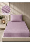 Striped Satin Single Sheet Set |   100X200+30 cm |   Elastic, Soft Textured, Stylish and Comfortable