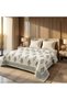 Cream & Dusty Blue Floral Jaipur Indian Hand Block Print Quilted Comforter - 3