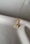 Vip Square Pink Stone Detailed Swan Figured Steel Necklace - 4