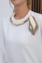 Chain Scarf Detailed Crew Neck Women's Bluz - 2