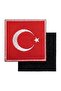 Turkish Flag Embroidery Emblem Square Velcro 9X9 cm 25 Pieces - 2