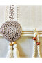 Handmade Tasseled Lace Appliqué Runner, Console, Coffee Table Cover-Natural - 2