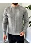 Mira Premium Braided Hair Crew Neck Thick Knit Sweater - 5