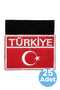 Turkish Flag Turkey Written Embroidery Emblem Rectangular Velcro 5X7 cm 25 Pieces - 5