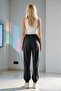 Women's Smoked Modal Fabric Elastic Cuffed Silky Textured Sweatpants - 5
