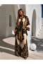 Women's Patterned Flowy Shirt and Pants Two-Piece Set – Ethnic / Shawl Pattern Loose Wide-Leg Pants Set - 2