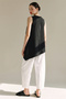 Women's Blouse Sleeveless Blouse Asymmetrical Evening Dress Bohemian Black Viscose Fabric Basic Stylish Soft Texture Round Neck Tunic - 7