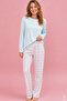 Women's Cotton Long Sleeve Plaid Patterned Label Detailed Comfortable Pajama Set - 2
